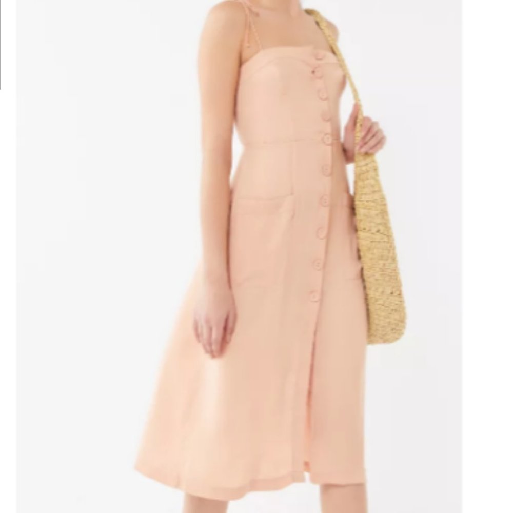 NWT UO Gold Pink Dust Tie-Shoulder Midi Dress XL